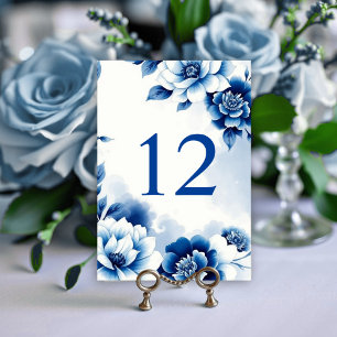 Numéro De Table Mariage de lavage à l'aquarelle Chinoiserie floral