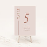 Numéro De Table Mariage de ligne blanche rose vierge Numéro de tab<br><div class="desc">Numéro de table mariage simple et moderne avec une ligne sur le côté. La couleur est rose-roux.</div>