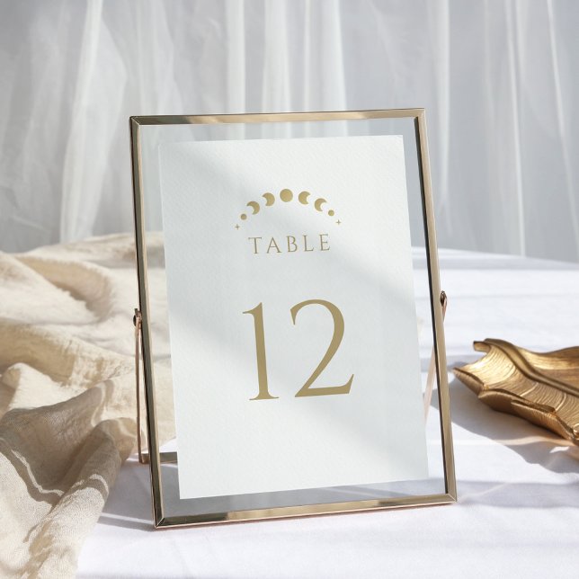 Numéro De Table Mariage de lune céleste d'or (Créateur téléchargé)