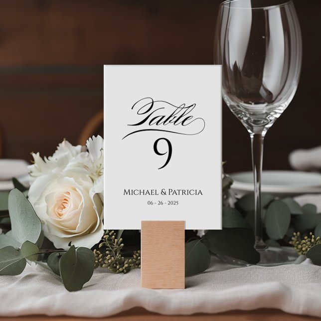 Numéro de table mariage de luxe calligraphie éléga (Créateur téléchargé)