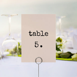 Numéro De Table mariage de machine à écrire minimaliste vintage