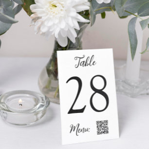 Numéro De Table Mariage de menu du code QR