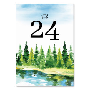 Numéro De Table Mariage de montagne rustique