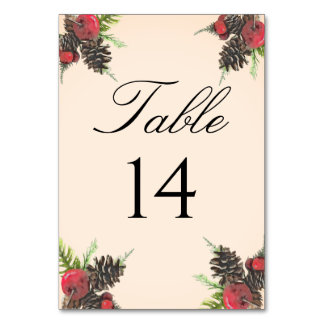 Numéro De Table Mariage de Noël Vintage