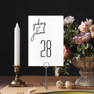 Numéro De Table Mariage de noms personnalisés élégant et élégant
