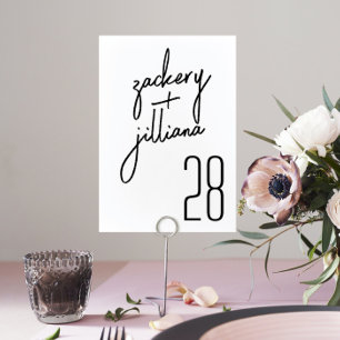 Numéro De Table Mariage de noms personnalisés moderne et élégant
