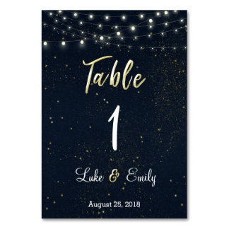 Numéro De Table Mariage de nuit étoilé