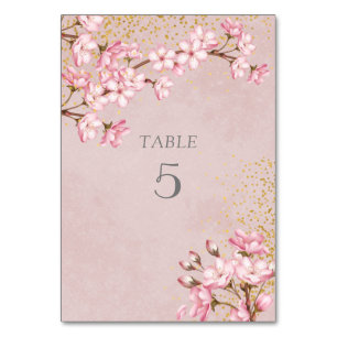Numéro De Table Mariage de Parties scintillant or en fleurs de cer