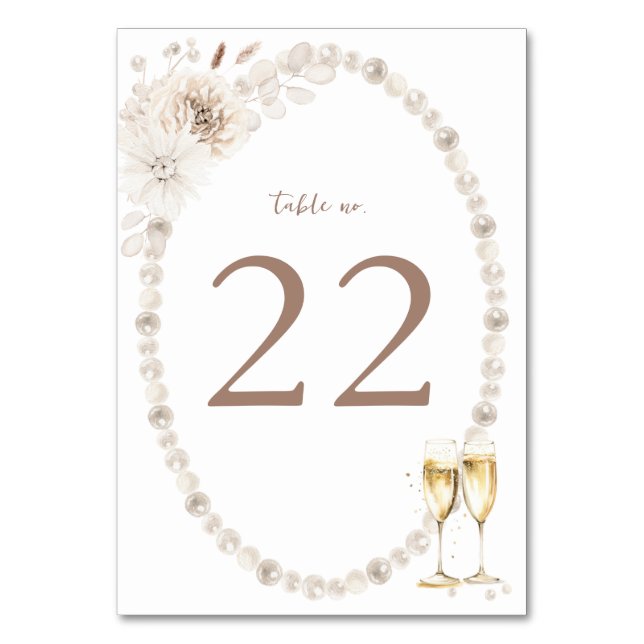 Numéro De Table Mariage de Perles (Par défaut)