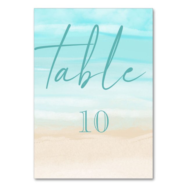 Numéro De Table Mariage de plage abstrait moderne (Par défaut)