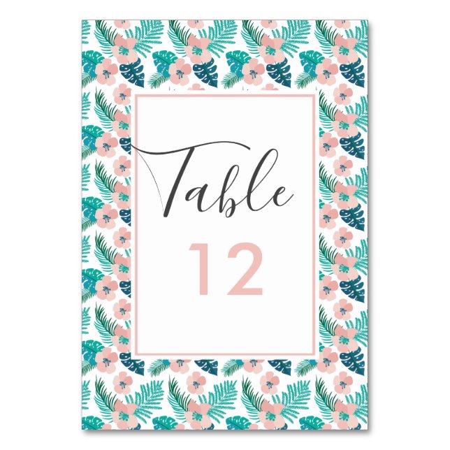 Numéro De Table Mariage de plage Hawaiian Peach Pink (Par défaut)