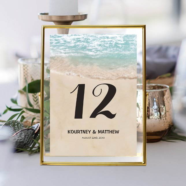 Numéro De Table Mariage de plage tropicale (Créateur téléchargé)