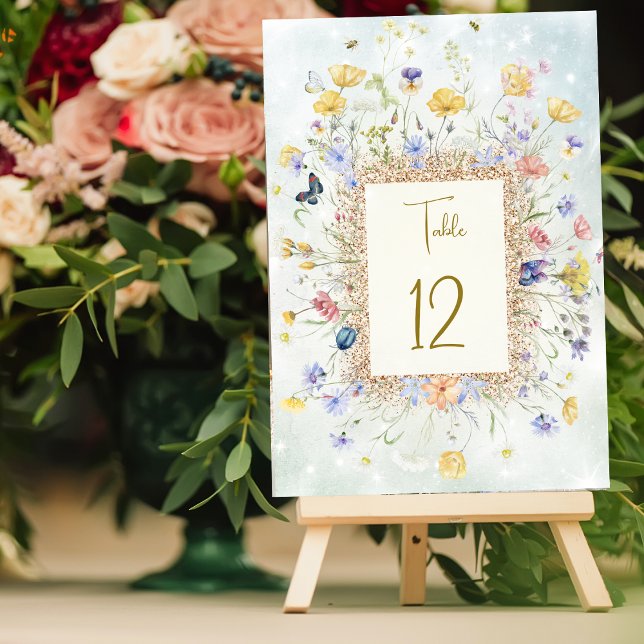 Numéro De Table Mariage de prairie fleur sauvage (Créateur téléchargé)