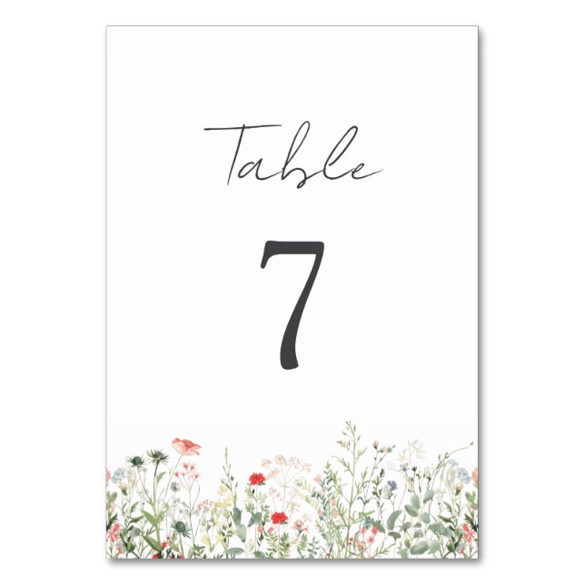 Numéro De Table Mariage de prairie fleur sauvage (Par défaut)