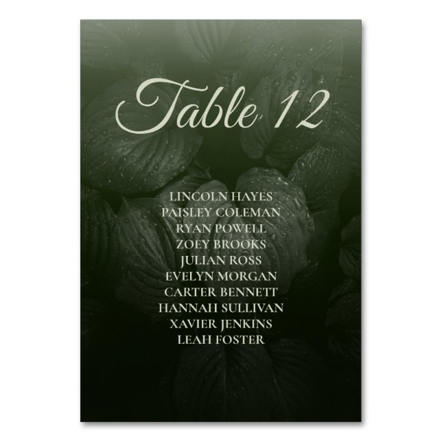 Numéro De Table Mariage de printemps à la feuille verte (Par défaut)