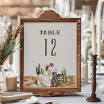 Numéro De Table Mariage de Ranch occidental rustique<br><div class="desc">Ce design de numéro de table mariage est le mélange parfait du charme du ranch occidental et de l'élégance boho,  créant une introduction accueillante et mémorable à votre journée spéciale. L'illustration du couple ajoute une touche unique et chaleureuse dont les clients se souviendront sûrement.</div>