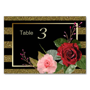 Numéro De Table Mariage de Roses rouges roses roses roses rose éti