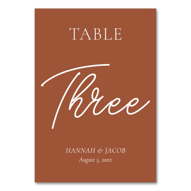 Numéro De Table Mariage de rouille orange brûlé trois (Par défaut)
