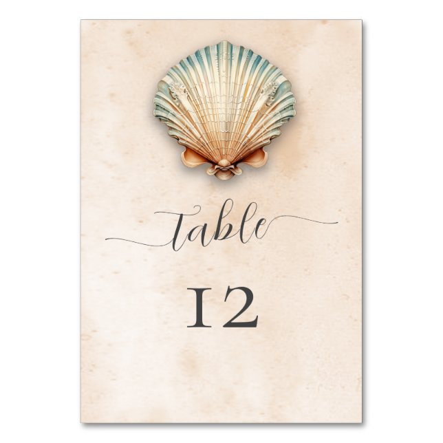 Numéro De Table Mariage de sable de coquillage moderne (Par défaut)