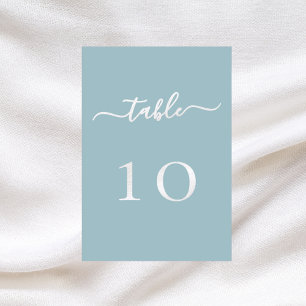 Numéro De Table Mariage de script blanc bleu foncé