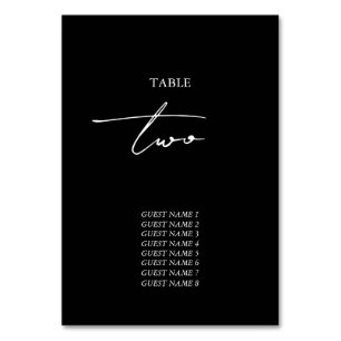 Numéro De Table Mariage de script de signature de calligraphie noi