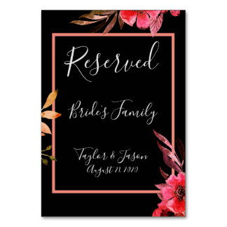 Numéro De Table Mariage de script romantique noir et orange