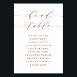 Numéro De Table Mariage de siège minimaliste en terre cuite<br><div class="desc">Plan personnalisé des sièges de numéro de table. Il dispose d'un script blanc en terre cuite et d'une typographie classique. Personnalisez en ajoutant vos propres détails. Ce plan minimaliste de table est parfait pour les mariages,  les baby showers,  les douches nuptiales,  les anniversaires,  et bien plus encore.</div>