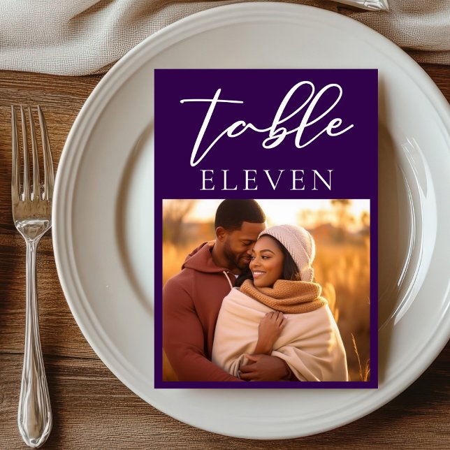 Numéro De Table Mariage de soirée Royal Purple Couple Photo (Créateur téléchargé)