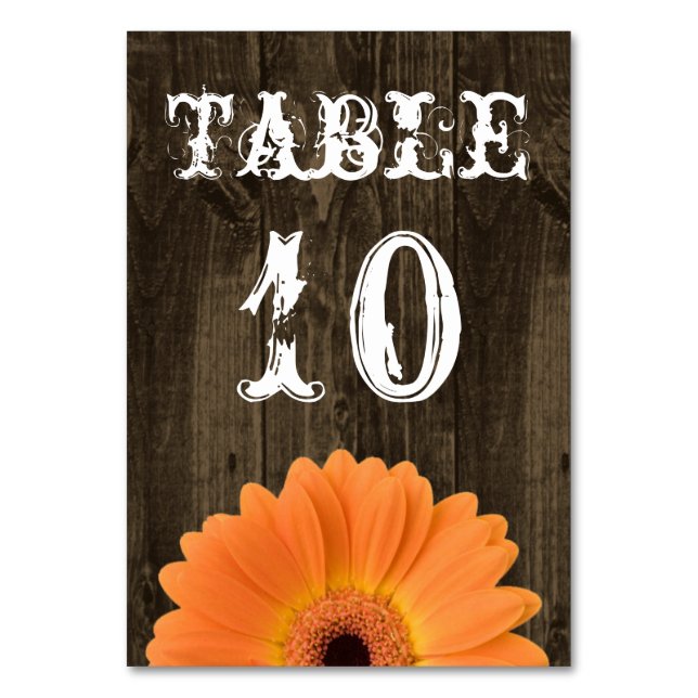 Numéro De Table Mariage de table Rustic Wood Orange (Par défaut)