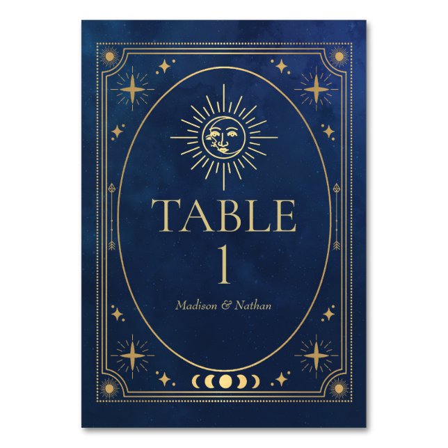 Numéro De Table Mariage de Tarot gothique bleu céleste (Par défaut)