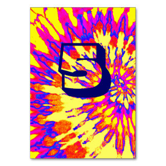 Numéro De Table Mariage de teinture à tourbe jaune Tableau cinq