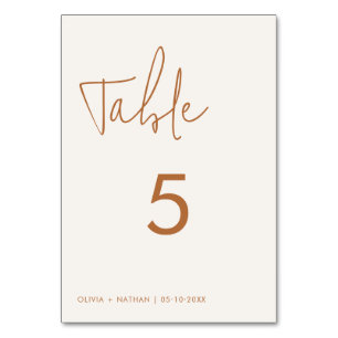 Numéro De Table Mariage de terre minimaliste moderne