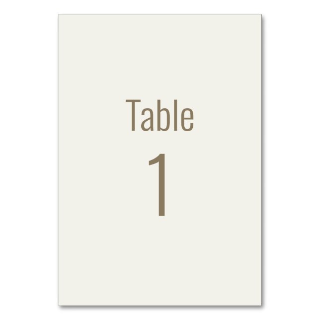 Numéro De Table Mariage de texte Cream Gold (Par défaut)