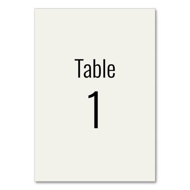 Numéro De Table Mariage de texte noir créatif (Par défaut)
