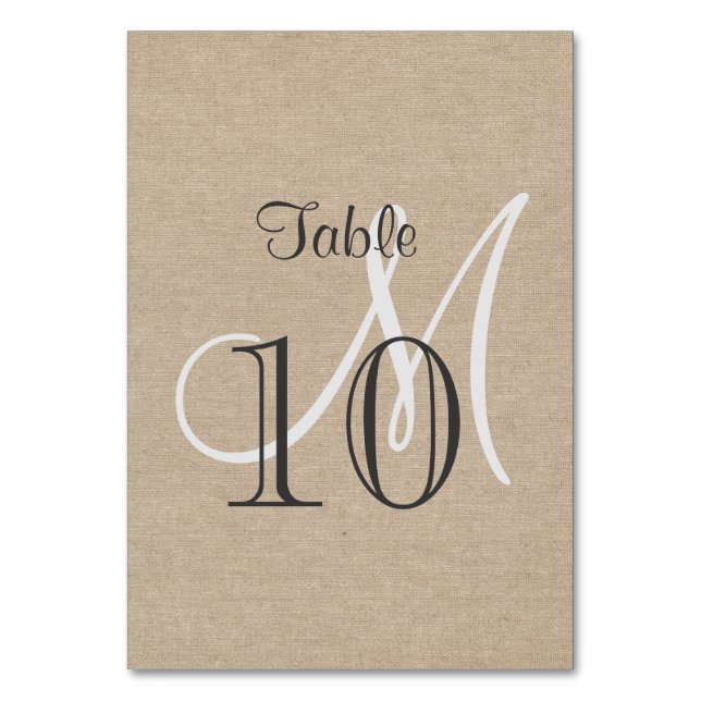 Numéro De Table Mariage de toile rustique Numéro de tableau (Par défaut)