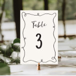 Numéro De Table Mariage de trame de givre à main<br><div class="desc">Célébrez dans le style avec notre numéro de table mariage original et amusant avec un cadre à main et un script manuscrit décontracté dans un jeu de couleurs neutres de gris foncé sur ecru.</div>