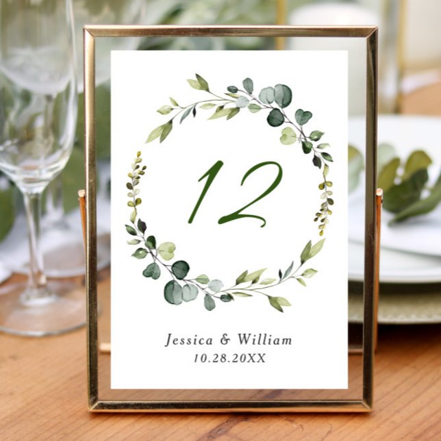 Numéro De Table Mariage de trame Eucalyptus moderne Boho (Créateur téléchargé)