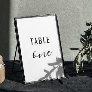 Numéro De Table Mariage de typographie minimaliste simple et moder