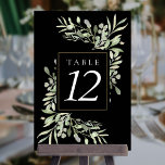 Numéro De Table Mariage de verdure Botanique Noir Tableau Numéros<br><div class="desc">Doté de délicats feuilles d'aquarelle sur un arrière - plan noir. Conçu par Thisisnotme©</div>