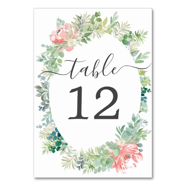 Numéro De Table Mariage de verdure douce Numéros de tableau (Par défaut)