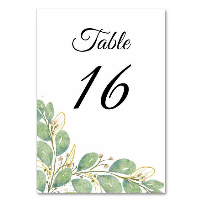 Numéro De Table Mariage de verdure Eucalyptus moderne (Par défaut)