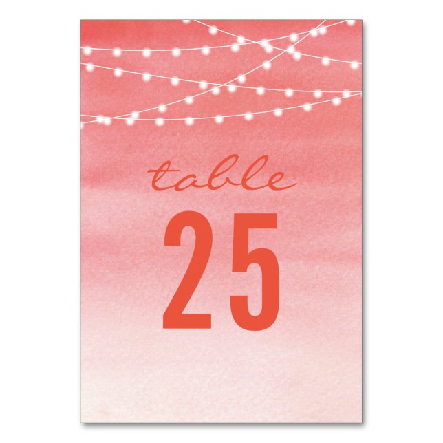 Numéro De Table Mariage de voyants de chaîne aquarelle (Par défaut)