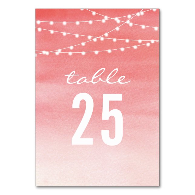 Numéro De Table Mariage de voyants de chaîne aquarelle (Par défaut)