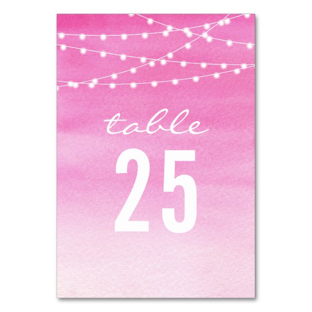Numéro De Table Mariage de voyants de chaîne aquarelle (Dos)