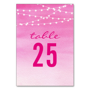 Numéro De Table Mariage de voyants de chaîne aquarelle