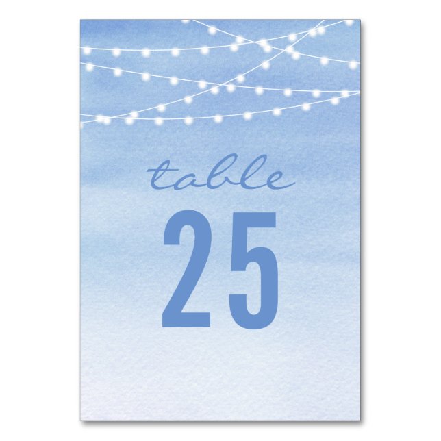 Numéro De Table Mariage de voyants de chaîne aquarelle (Par défaut)