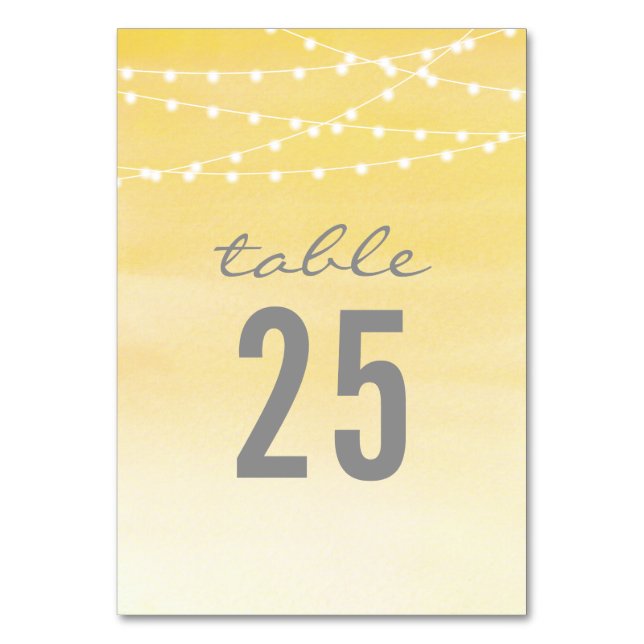Numéro De Table Mariage de voyants de chaîne aquarelle (Par défaut)