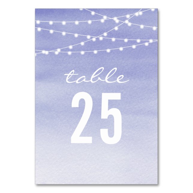Numéro De Table Mariage de voyants de chaîne aquarelle (Par défaut)