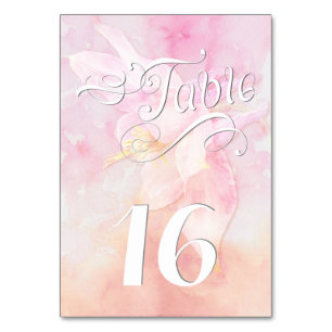 Numéro De Table Mariage D'EAU DE COLUMBINE ROSE COULEUR FLEURS