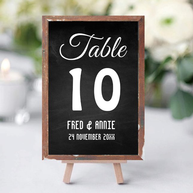 Numéro De Table Mariage d'élégance moderne noir et blanc (Créateur téléchargé)